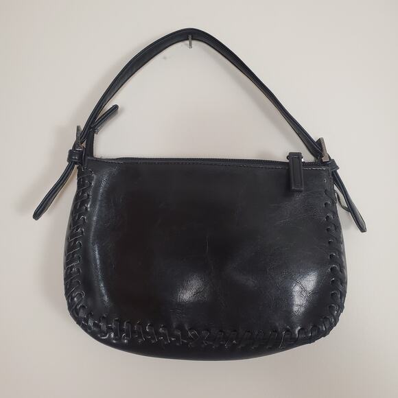 Vintage 90s Y2K Guess Leather Baguette Bag Black - Picture 5 of 11